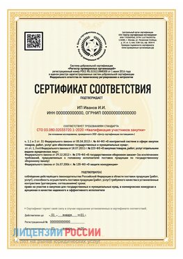 Сертификат квалификации участников закупки для ИП. Ялта Сертификат СТО 03.080.02033720.1-2020